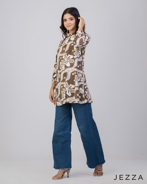 Refined Ease: Mandarin Collar Everyday Top 66551
